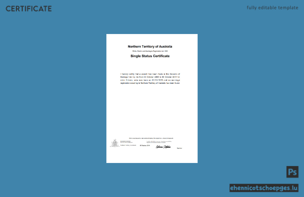 Scheidungsurkunde des australischen Nordterritoriums in Word (Beispielvorschau)
